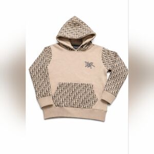 Dior Cream and Black Logo Hoodie